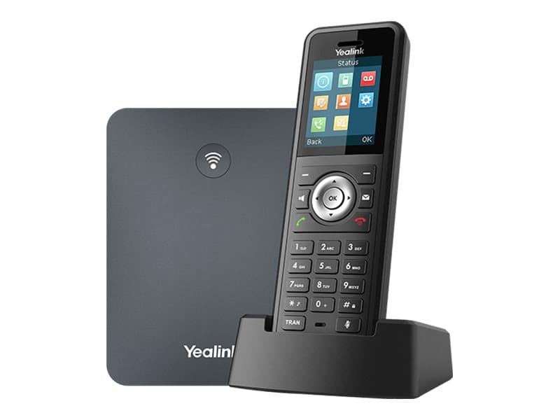 (BUNDLE OF W70B BASE STATION AND W59R HANDSET) Yealink W79P - Cordless VoIP phone - with Bluetooth interface with caller ID - IP-DECT - 3-way call capability - SIP SIP v2 RTCP-XR VQ-RTCPXR - black classic gray