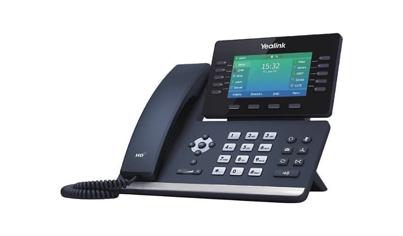 WIFI ENABLED Yealink SIP-T54W - VoIP phone - Bluetooth interface with caller ID - IEEE 802.11a/b/g/n/ac (Wi-Fi) - SIP SIP v2 SRTP - classic gray w/ power supply included