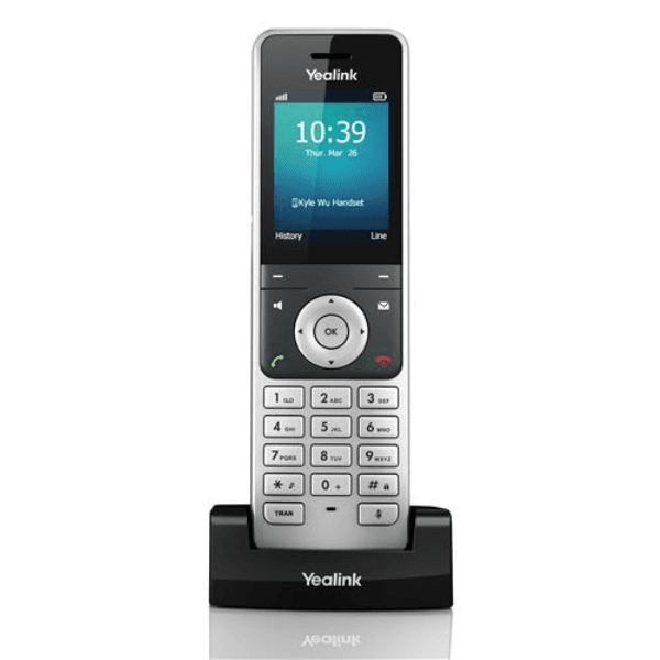 Yealink W56H - Cordless extension handset with caller ID - IP-DECT\\GAP - SIP.  This is the HANDSET ONLY.  Requires W60B base or packaged with W76P which is the W60B and W56H together (1 each)